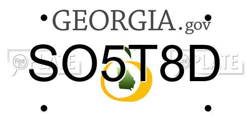 SO5T8D Georgia License Plate