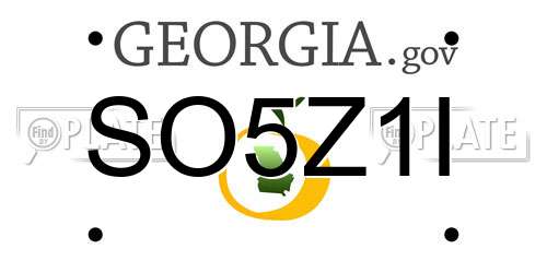 SO5Z1I Georgia License Plate