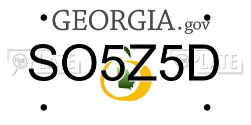 SO5Z5D Georgia License Plate