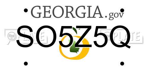 SO5Z5Q Georgia License Plate