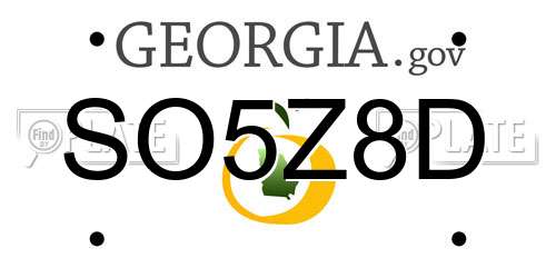SO5Z8D Georgia License Plate