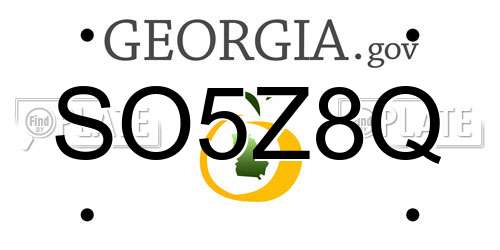 SO5Z8Q Georgia License Plate