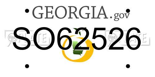 SO62526 Georgia License Plate