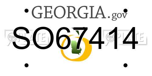 SO67414 Georgia License Plate