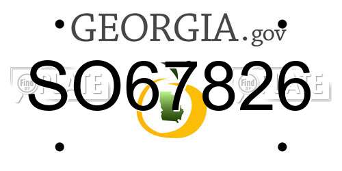 SO67826 Georgia License Plate