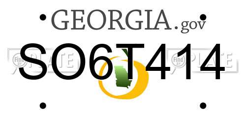 SO6T414 Georgia License Plate