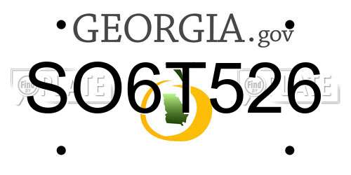 SO6T526 Georgia License Plate