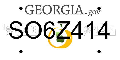 SO6Z414 Georgia License Plate