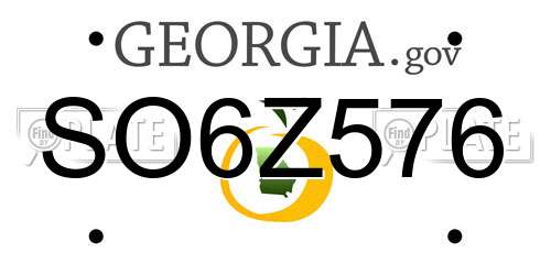 SO6Z576 Georgia License Plate