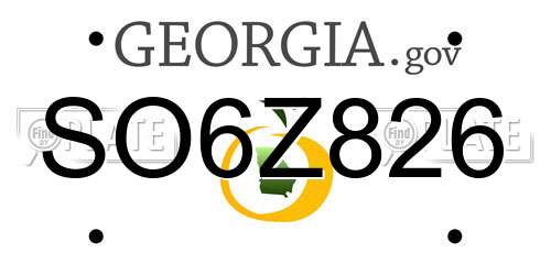 SO6Z826 Georgia License Plate