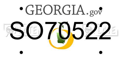 SO70522 Georgia License Plate