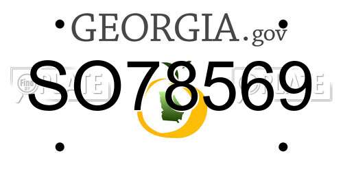 SO78569 Georgia License Plate