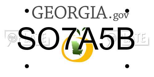 SO7A5B Georgia License Plate