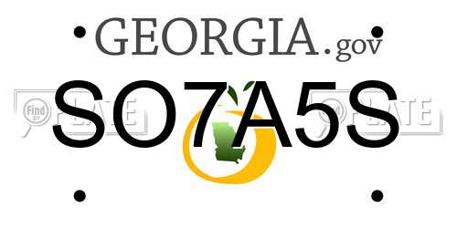 SO7A5S Georgia License Plate