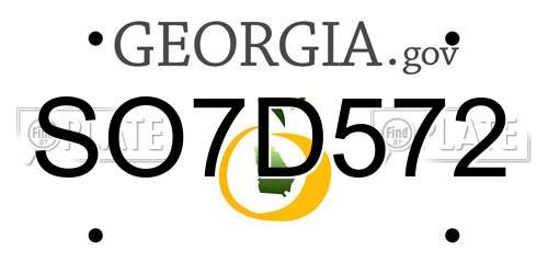 SO7D572 Georgia License Plate