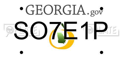 SO7E1P Georgia License Plate