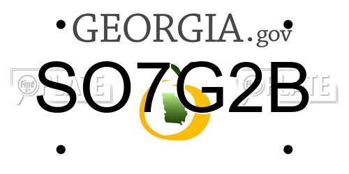 SO7G2B Georgia License Plate