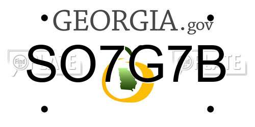 SO7G7B Georgia License Plate