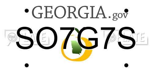 SO7G7S Georgia License Plate
