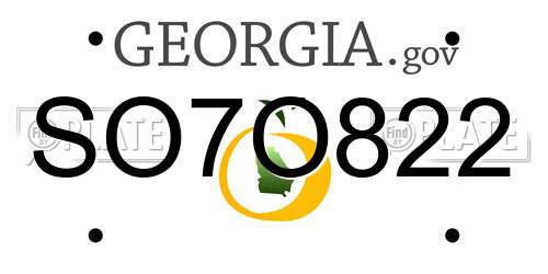 SO7O822 Georgia License Plate
