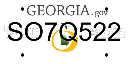 SO7Q522 Georgia License Plate