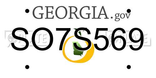 SO7S569 Georgia License Plate