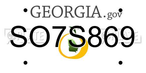 SO7S869 Georgia License Plate