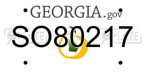 SO80217 Georgia License Plate