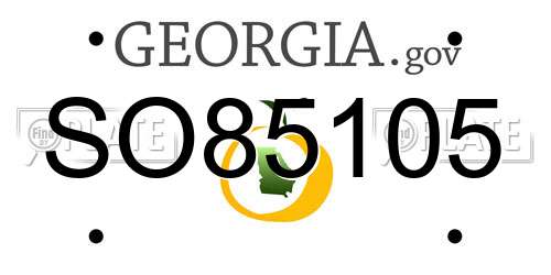 SO85105 Georgia License Plate