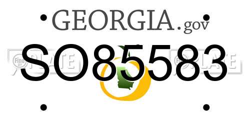 SO85583 Georgia License Plate