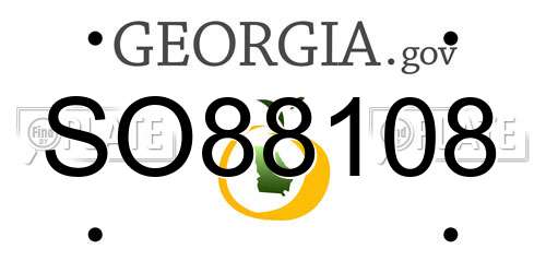 SO88108 Georgia License Plate