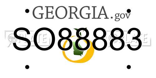 SO88883 Georgia License Plate