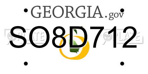 SO8D712 Georgia License Plate