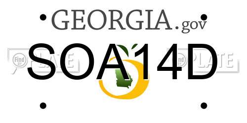SOA14D Georgia License Plate