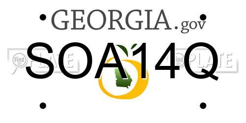 SOA14Q Georgia License Plate