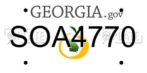 SOA4770 Georgia License Plate