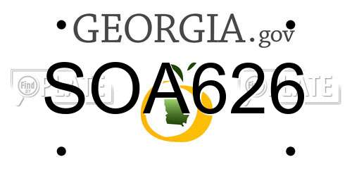 SOA626 Georgia License Plate