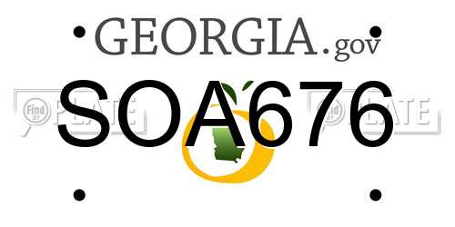 SOA676 Georgia License Plate