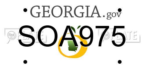 SOA975 Georgia License Plate