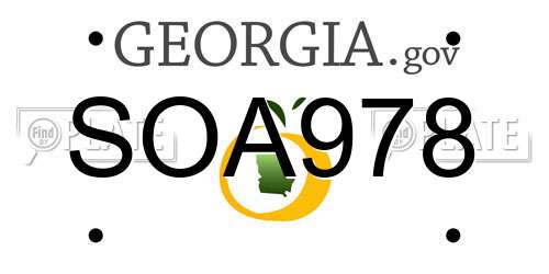 SOA978 Georgia License Plate