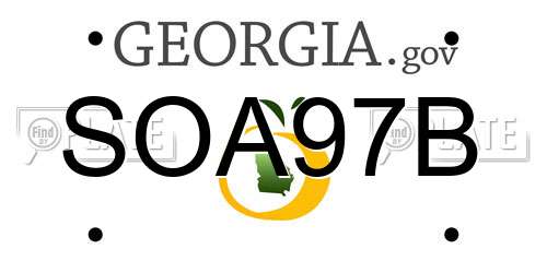 SOA97B Georgia License Plate