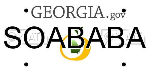 SOABABA Georgia License Plate