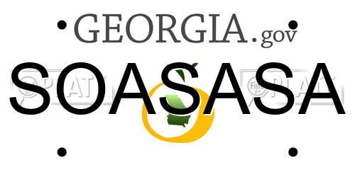 SOASASA Georgia License Plate