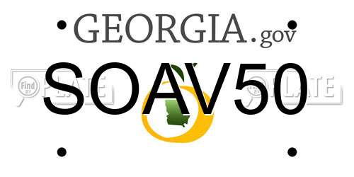 SOAV50 Georgia License Plate