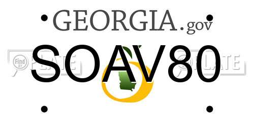 SOAV80 Georgia License Plate