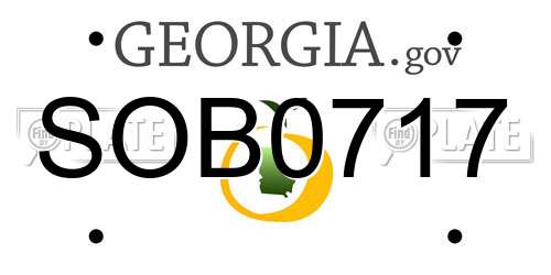 SOB0717 Georgia License Plate