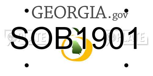 SOB1901 Georgia License Plate