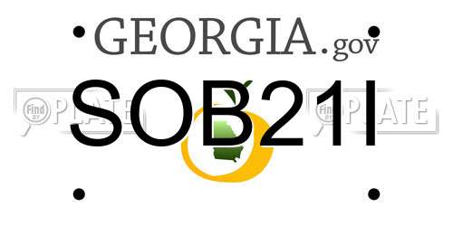 SOB21I Georgia License Plate