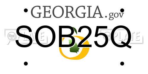 SOB25Q Georgia License Plate