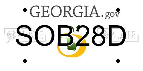 SOB28D Georgia License Plate